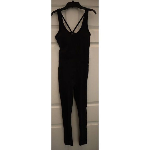Calvin Klein Performance PF2D8044 Women Sz XS Black Fitted Strappy Jumpsuit $100 - Picture 1 of 10